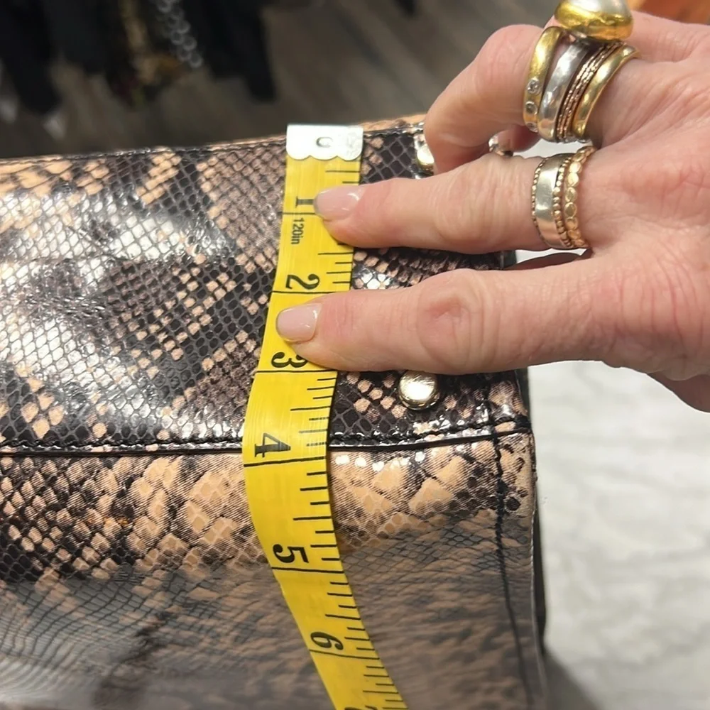Kate Spade Millenium Park Pacey Python Tote Handbag Brown and Black